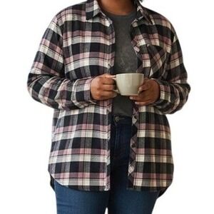 Y2K Orvis Flannel Shirt Womens XXL Plaid Layering Country Hiking Soft Boyfriend